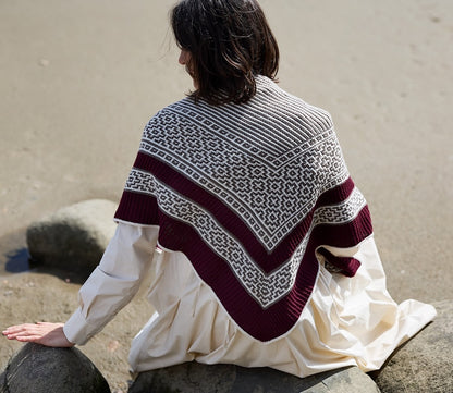 True Love | kontrastikas huivi Cheeky Merino Joy -langasta, Rosy Green Wool