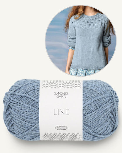 Snowdrop Sweater | lightweight summer sweater made from Line by Sandnes Garn