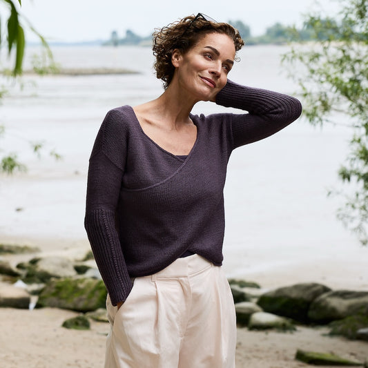 Pull "Twilight Trail" | Pull cache-cœur en Cheeky Merino Joy de Rosy Green Wool