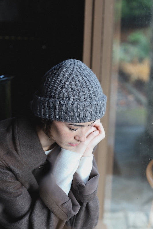 Jorn Hat | delicate ribbed hat made from Far by Woolfolk