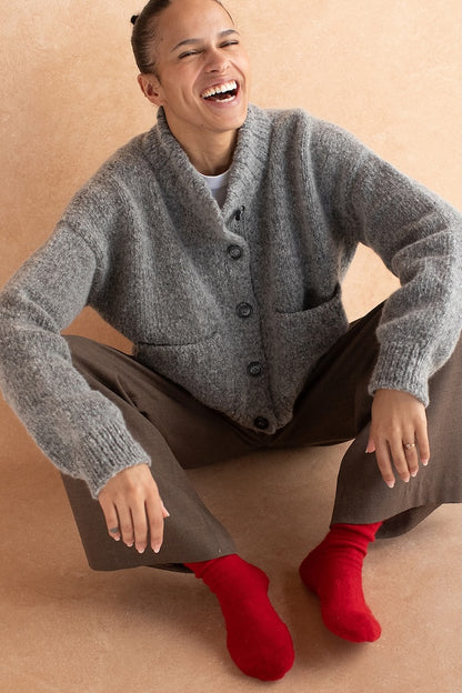 Cardigan Miko | giacca morbidissima con belle tasche in aria di Woolfolk