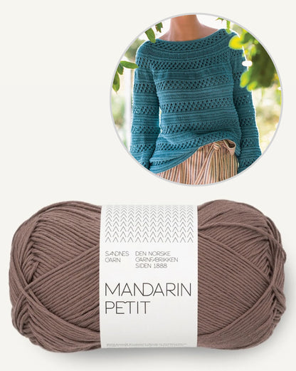 Pull en roseau | Bandes de motifs texturés en Mandarin Petit de Sandnes Garn