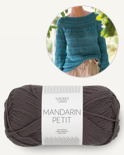 Pull en roseau | Bandes de motifs texturés en Mandarin Petit de Sandnes Garn