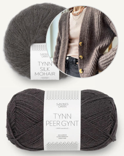 Agnete Cardigan | classic cardigan in patent pattern with Tynn Peer Gynt and Tynn Silk Mohair by Sandnes Garn 