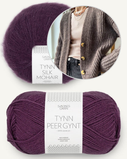 Agnete Cardigan | classic cardigan in patent pattern with Tynn Peer Gynt and Tynn Silk Mohair by Sandnes Garn 