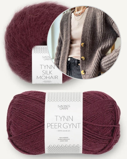 Agnete Cardigan | classic cardigan in patent pattern with Tynn Peer Gynt and Tynn Silk Mohair by Sandnes Garn 