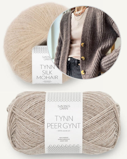 Agnete Cardigan | classic cardigan in patent pattern with Tynn Peer Gynt and Tynn Silk Mohair by Sandnes Garn 