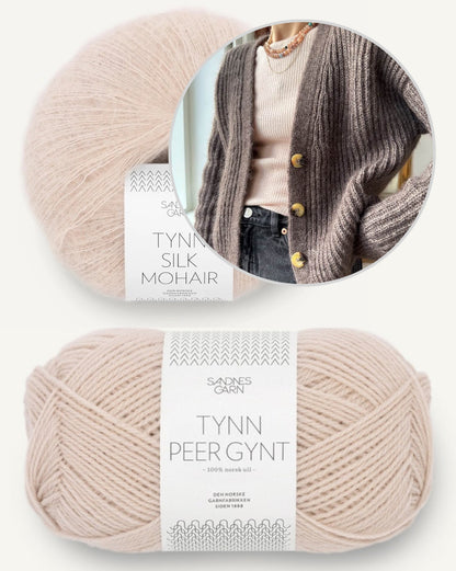 Agnete Cardigan | classic cardigan in patent pattern with Tynn Peer Gynt and Tynn Silk Mohair by Sandnes Garn 