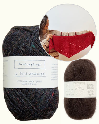 Foulard Alba édition mohair | Étole basique en Le Petit Lambswool et Le Petit Silk Mohair de Biches & Bûches