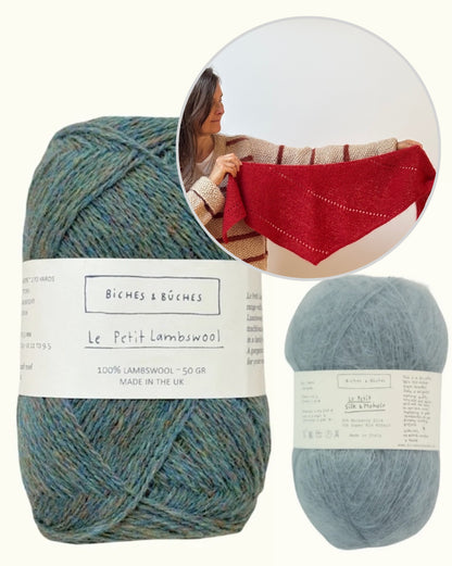 Foulard Alba édition mohair | Étole basique en Le Petit Lambswool et Le Petit Silk Mohair de Biches & Bûches