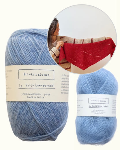 Foulard Alba édition mohair | Étole basique en Le Petit Lambswool et Le Petit Silk Mohair de Biches & Bûches