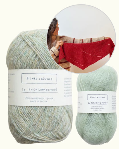 Foulard Alba édition mohair | Étole basique en Le Petit Lambswool et Le Petit Silk Mohair de Biches & Bûches
