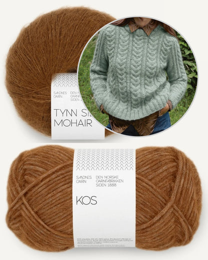 Alba Sweater | fluffig weiches Zopfmuster aus Kos und Tynn Silk Mohair von Sandnes Garn
