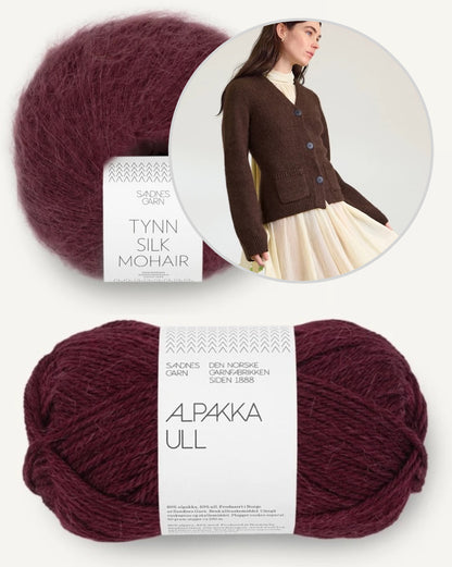 Ember Cardigan | Veste classique en Alpakka Ull et Tynn Silk Mohair de Sandnes Garn