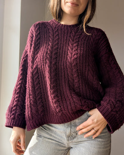 Pull Cozycottage | motif torsades et demi-côtes oversize en Sayama de Pascuali