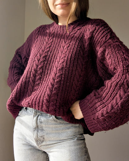 Pull Cozycottage | motif torsades et demi-côtes oversize en Sayama de Pascuali