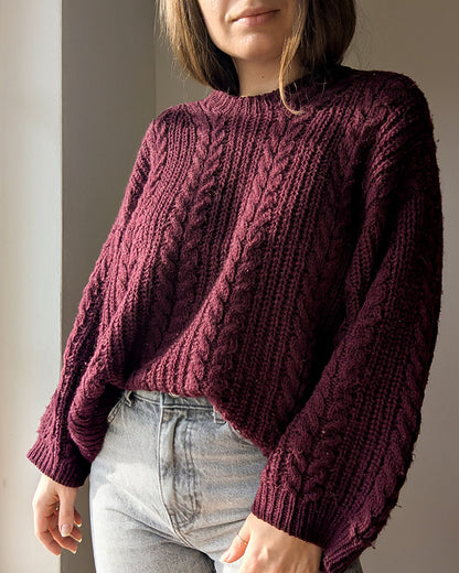 Pull Cozycottage | motif torsades et demi-côtes oversize en Sayama de Pascuali