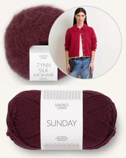 Aria Cardigan | delicate jacket with collar made from Sunday and Tynn Silk Mohair by Sandnes Garn