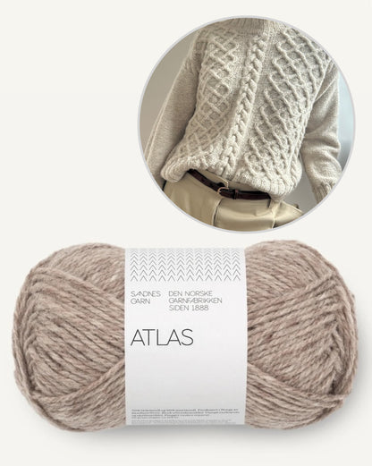Maglione Asta | motivo a trecce casual realizzato con un solo filo di Atlas di Sandnes Garn