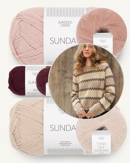 Astrid Damegenser | fines rayures de rameaux en Sunday et Tynn Silk Moahir de Sandnes Garn