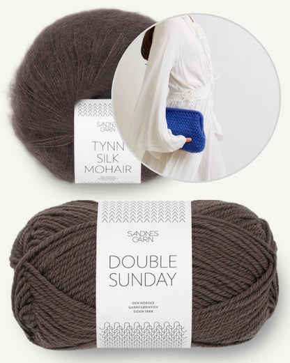 Pochette basket | motif crocheté en Double Sunday et Tynn Silk Mohair de Sandnes Garn