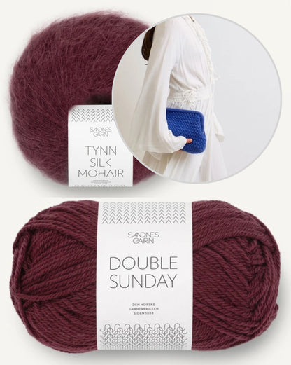 Pochette basket | motif crocheté en Double Sunday et Tynn Silk Mohair de Sandnes Garn