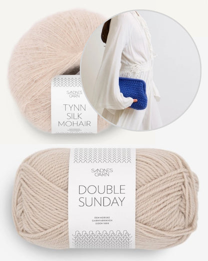 Pochette basket | motif crocheté en Double Sunday et Tynn Silk Mohair de Sandnes Garn