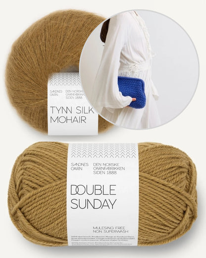 Pochette basket | motif crocheté en Double Sunday et Tynn Silk Mohair de Sandnes Garn