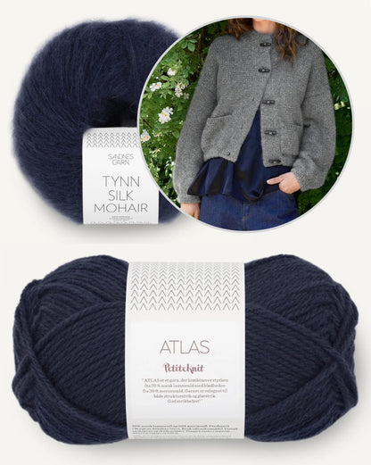 Bomber Jacket | lässiger Cardigan aus Atlas und Tynn Silk Mohair von Sandnes Garn