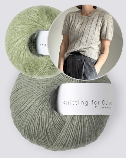 Braidy Loop Tee | bezaubernde Schulter mit Zopfmuster aus Cotton Merino und Soft Silk Mohair von Knitting for Olive