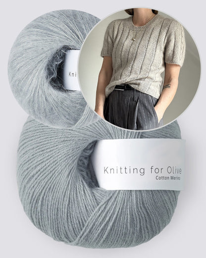 Braidy Loop Tee | bezaubernde Schulter mit Zopfmuster aus Cotton Merino und Soft Silk Mohair von Knitting for Olive