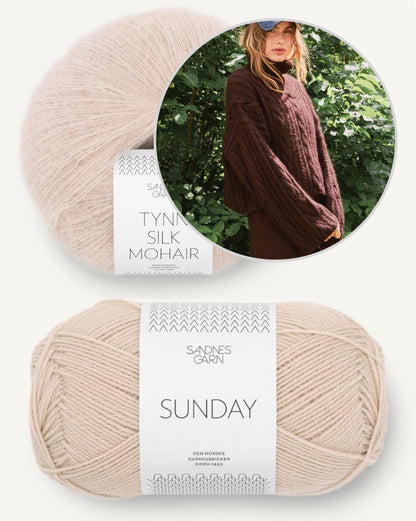 Pull Brady | motif torsadé intemporel en Sunday et Tynn Silk Mohair