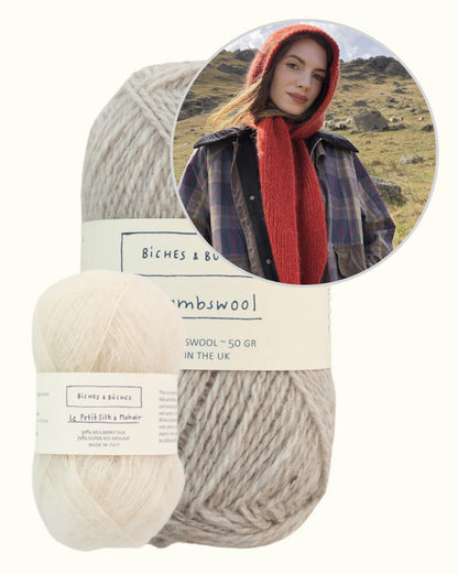 Briar Hood | romantischer Kapuzenschal aus Le Lambswool und Le Petit Silk & Mohair von Biches & Bûches