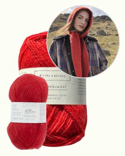 Briar Hood | romantischer Kapuzenschal aus Le Lambswool und Le Petit Silk & Mohair von Biches & Bûches
