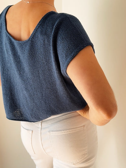 T-shirt court et simple en Pure Silk de Knitting for Olive