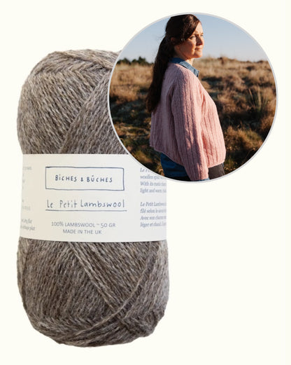 Neuletakki nro 11 | käännettävä raidallinen neuletakki Biches & Bûchesin Le Petit Lambswool -langasta