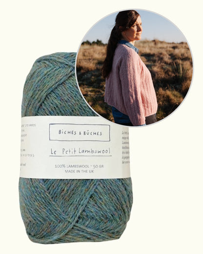 Neuletakki nro 11 | käännettävä raidallinen neuletakki Biches & Bûchesin Le Petit Lambswool -langasta