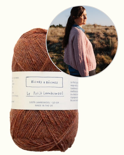 Neuletakki nro 11 | käännettävä raidallinen neuletakki Biches & Bûchesin Le Petit Lambswool -langasta