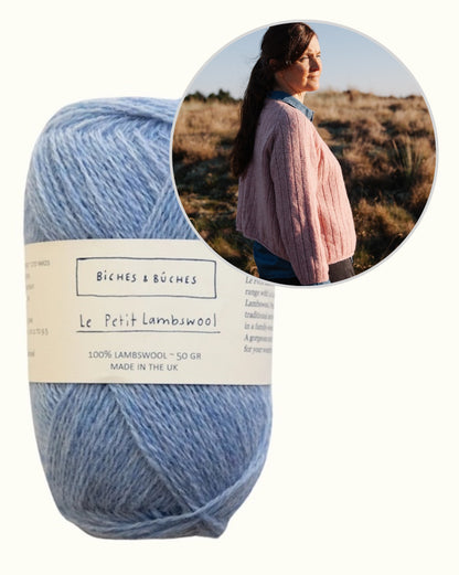 Neuletakki nro 11 | käännettävä raidallinen neuletakki Biches & Bûchesin Le Petit Lambswool -langasta