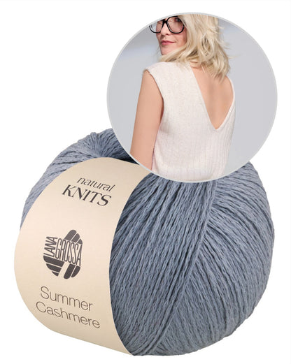 Càs Shirt | lässiger V-Ausschnitt aus Summer Cashmere von Lana Grossa