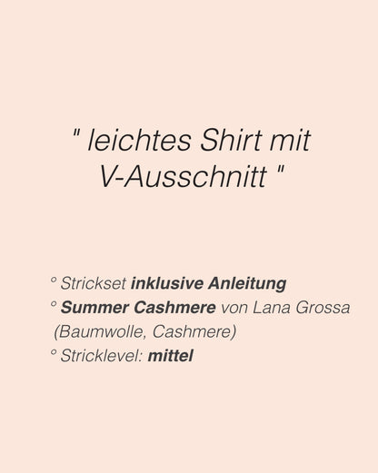 Càs Shirt | lässiger V-Ausschnitt aus Summer Cashmere von Lana Grossa