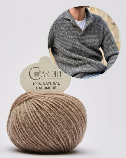 Le polo gaufré en cachemire | Tissu gaufré en cachemire classique de Cardiff