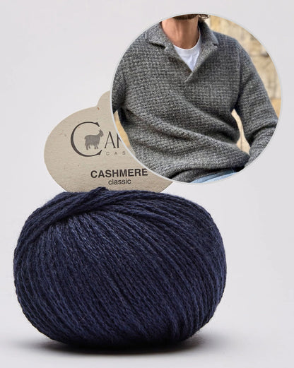 Le polo gaufré en cachemire | Tissu gaufré en cachemire classique de Cardiff