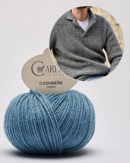 Le polo gaufré en cachemire | Tissu gaufré en cachemire classique de Cardiff