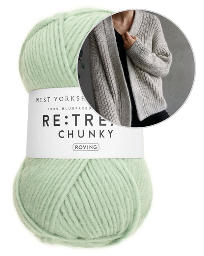 Clara Cardigan | casual half-rib jacket from Re:Treat Chunky Roving by West Yorkshire Spinners