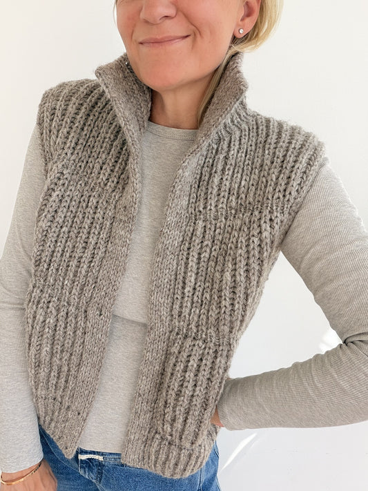 Puffer Vest | fluffy vest made with Fritidsgarn by Sandnes Garn