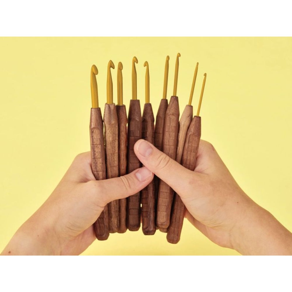 Walnut Gold Crochet Hook