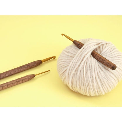Walnut Gold Crochet Hook