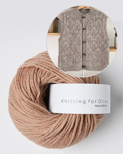 Cosy Hey Ho Vest | Winter pattern made from Heavy Merino by Knitting for Olive