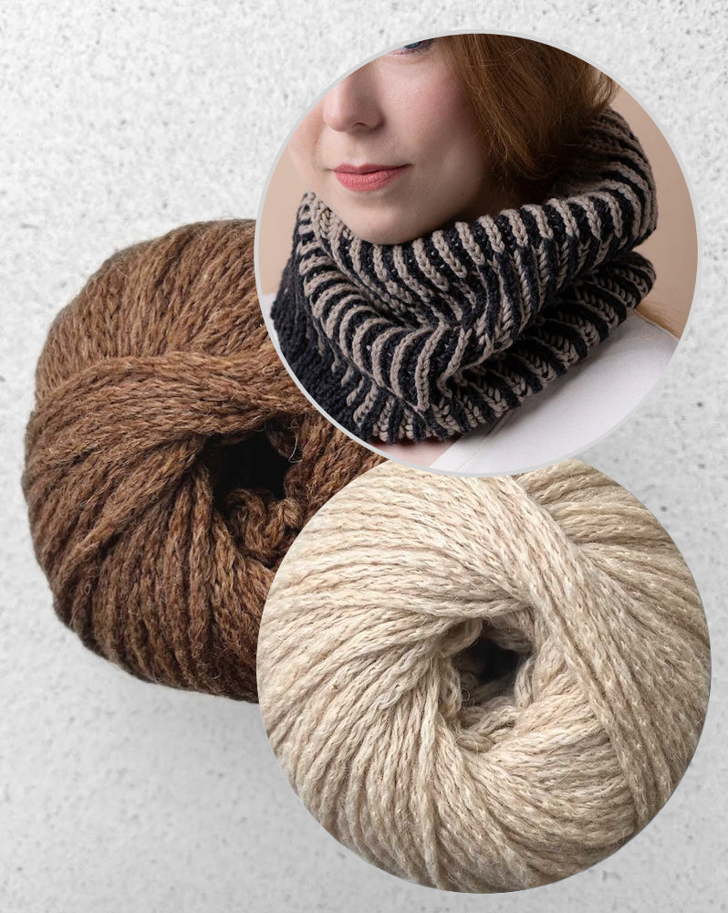 Cowl Desert Shade von Pascuali mit Gratisanleitung aus Camel DK 7
